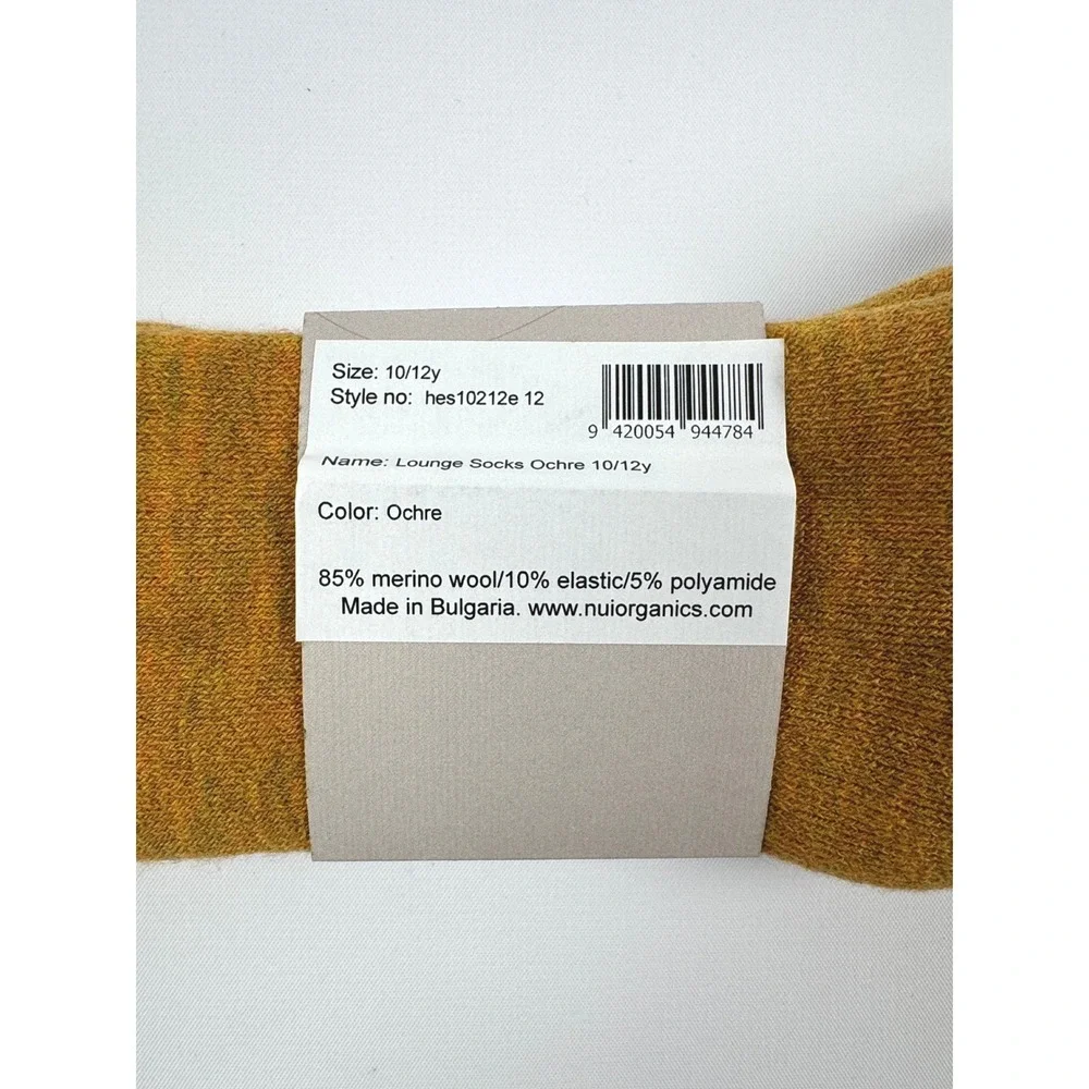 Nui Organics Lounge Socks Ochre 10/12y